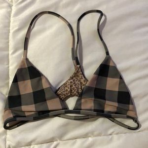 Acacia swimwear Shaka top size M checkered print